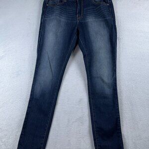 BKE Buckle Skinny Jeans Womens Size 31R Mid Rise Stone Wash Denim Stretch Blue